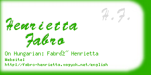 henrietta fabro business card